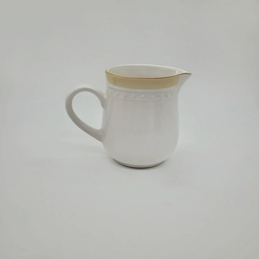 Johann Haviland Crowning Fashion China Creamer and 2 Mugs Set Tan Band Japan